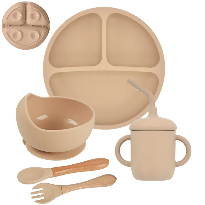 Set repas bébé en silicone 5 pièces