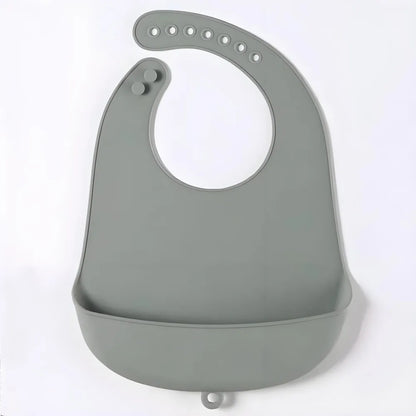 Bavoir réglable et imperméable pour bébé en silicone souple (anti-bave, sans BPA)