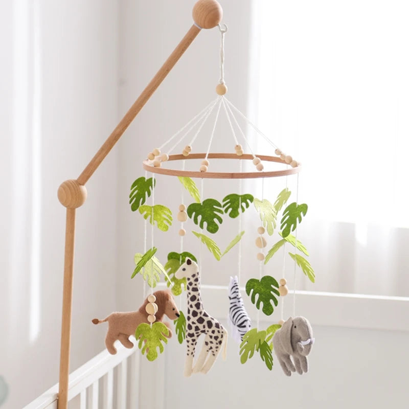 Mobile musical pour bébé (0-12 mois) support en bois