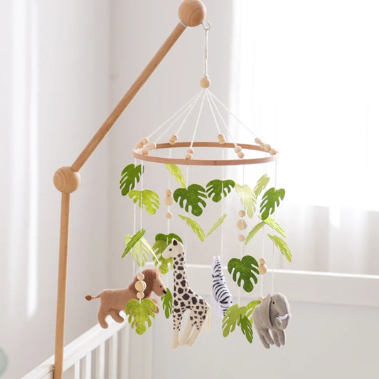 Mobile musical pour bébé (0-12 mois) support en bois