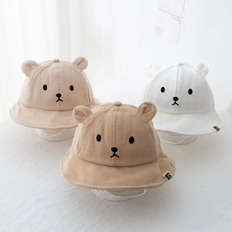 Chapeau bob nounours en coton pour bébé (garçon ou fille).