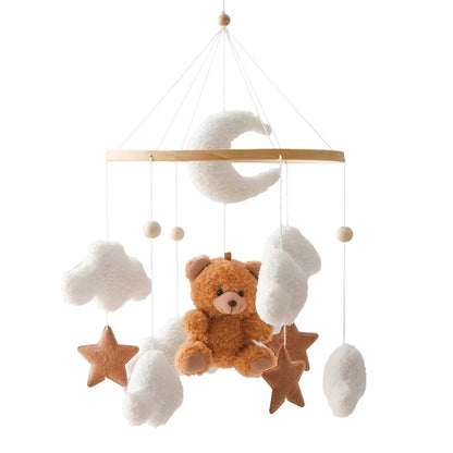Mobile musical pour bébé (0-12 mois) support en bois